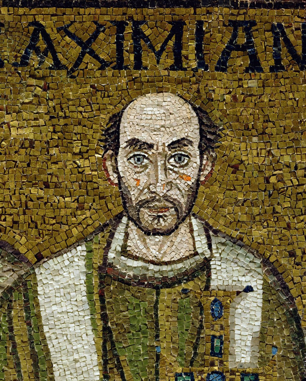Twarz Massimiano (mozaika) autorstwa Byzantine School