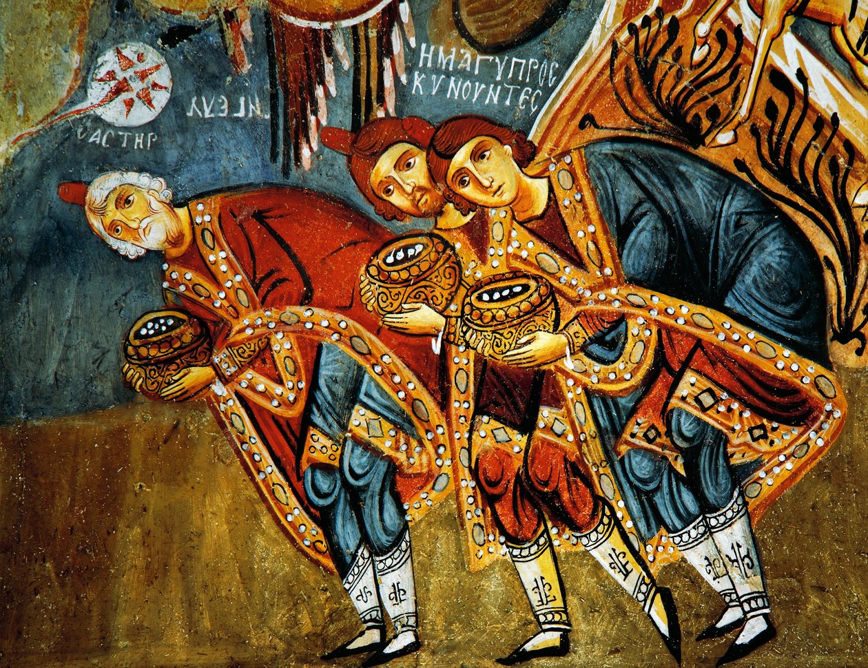 Adoracja Trzech Króli (XII w.), Karanlik Kilise (Ciemny Kościół) (XII–XIII w.), Göreme (Lista Światowego Dziedzictwa UNESCO) autorstwa Byzantine