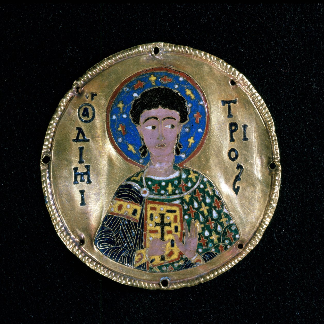 Popiersie św. Demetriusza, emalia, Bizancjum autorstwa Byzantine