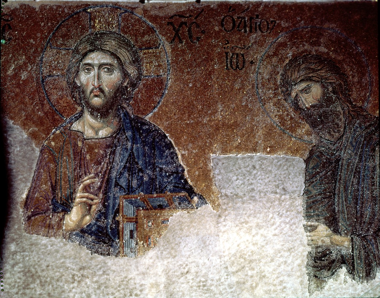 Chrystus i św. Jan Chrzciciel w Hagia Sophia (mozaika) autorstwa Byzantine