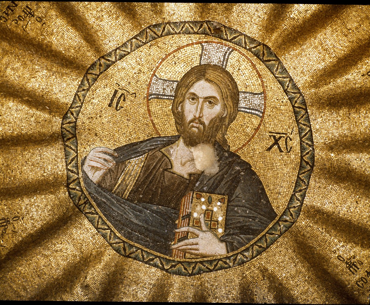 Chrystus pantokrator (lub Chrystus w chwale) (Mozaika autorstwa Byzantine