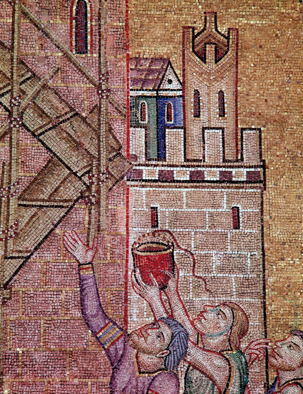 Budowa wieży Babel (mozaika autorstwa Byzantine
