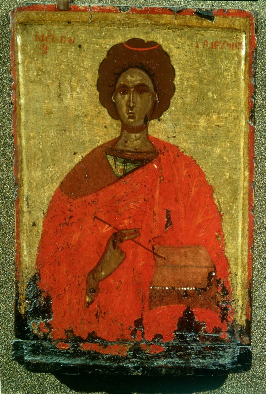 Ikona św. Pantaleona z Nikomedii (zm. 305 AD) autorstwa Byzantine
