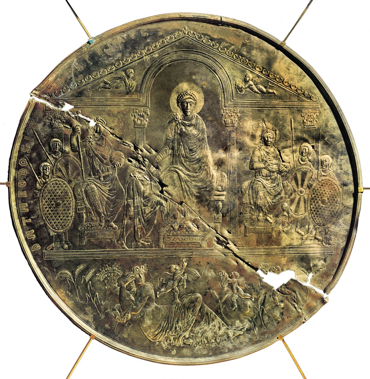 Missorium (duże naczynie srebrne) Teodozjusza I (346-395), IV wne (srebro) autorstwa Byzantine