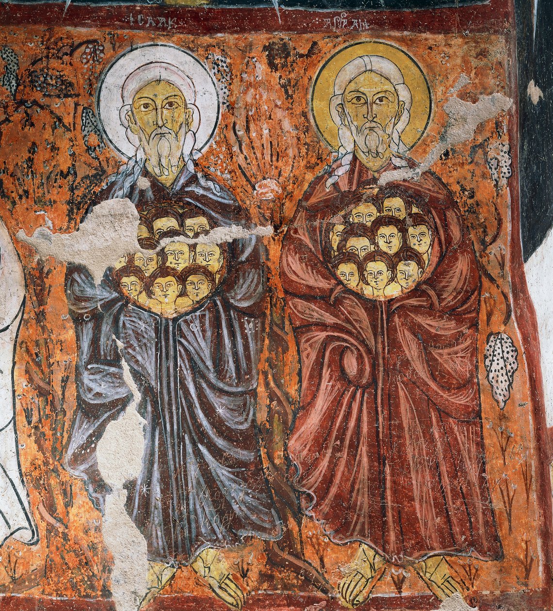 Patroni niewinnych, fresk bizantyjski (1212), Gulsehir Karsi Kilise (Kościół Św. Jana), Göreme (Lista Światowego Dziedzictwa UNESCO) autorstwa Byzantine
