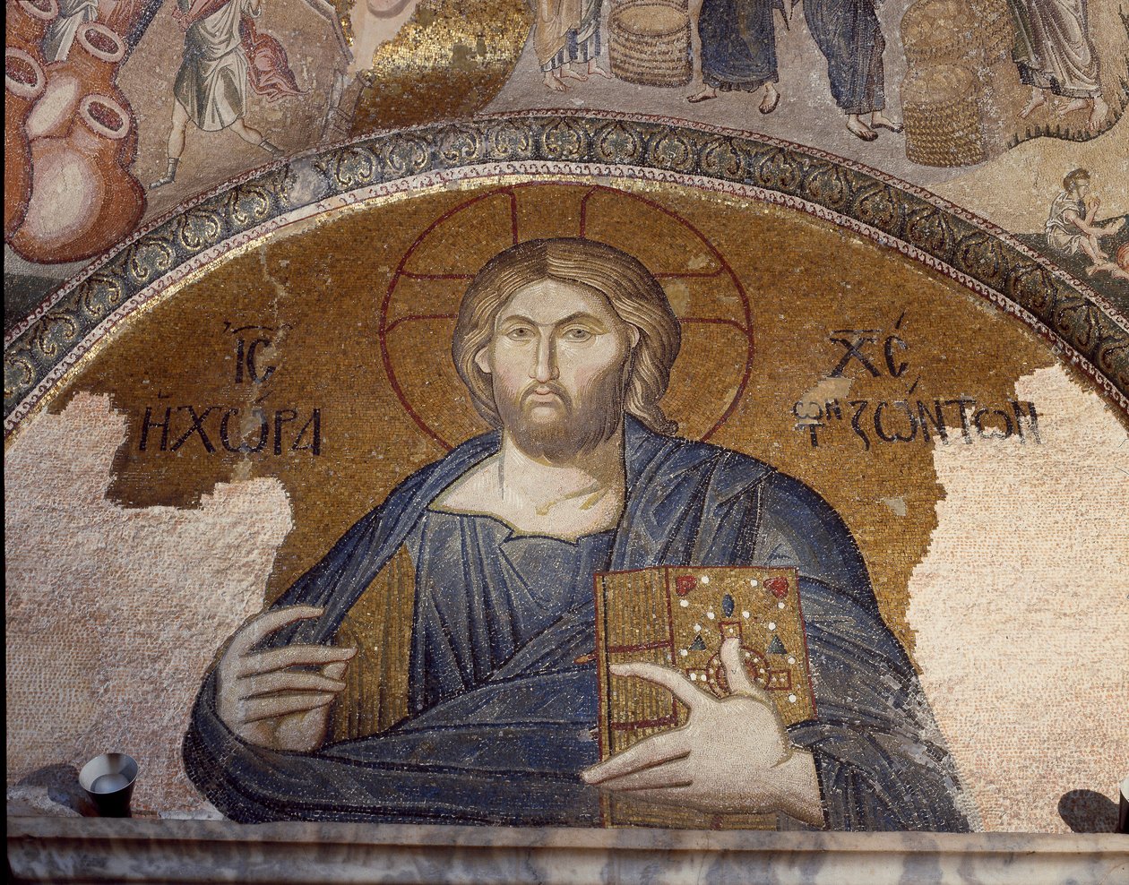 Przedstawienie Chrystusa Pantokratora (lub Chrystusa w chwale) (Mozaika z lat 1310-1320) autorstwa Byzantine