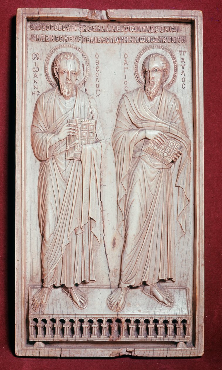 Św. Piotr i Paweł (element dyptyku z kości słoniowej) autorstwa Byzantine