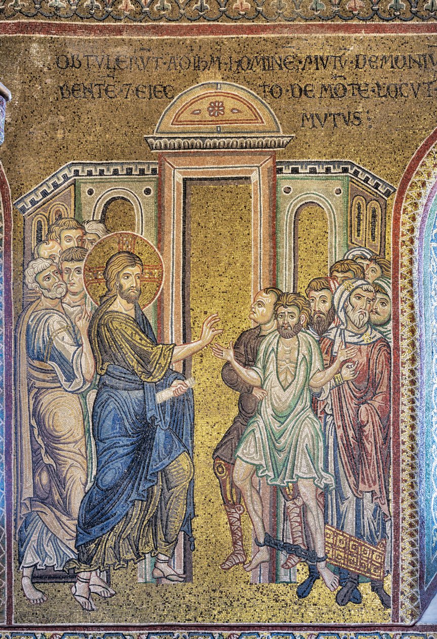 Cud uzdrowienia opętanych, mozaika bizantyjska, Epizody z życia Chrystusa, XII-XIII w. (mozaika) autorstwa Byzantine
