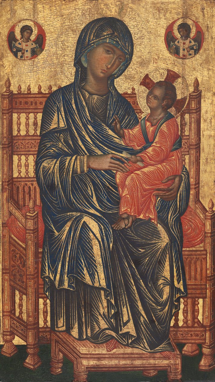 Intronizowana Madonna z Dzieciątkiem autorstwa Byzantine 13th Century