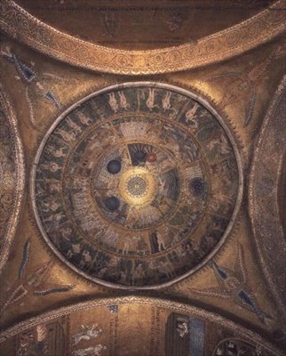 Kreacja na kopule w przedsionku (mozaika) autorstwa Byzantine Byzantine