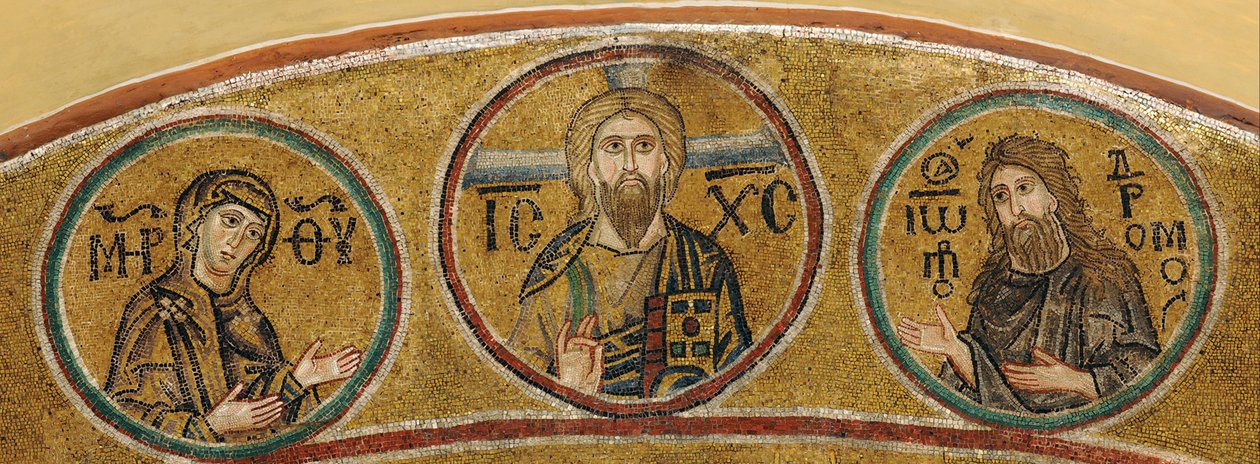 Deesis: Chrystus, Dziewica Maryja i Jan Chrzciciel autorstwa Byzantine Byzantine
