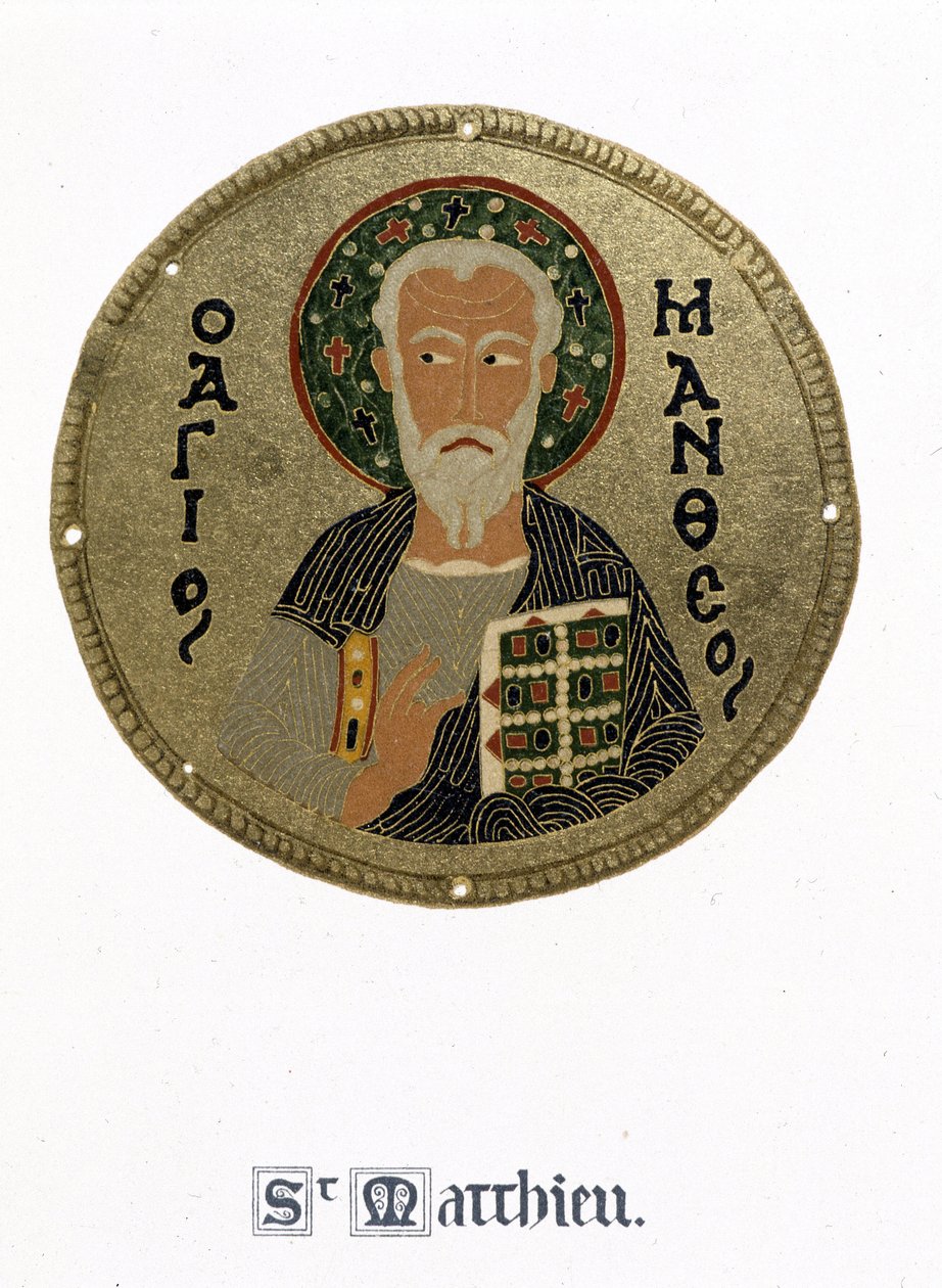 Saint Mathieu - w "Historia i zabytki bizantyjskiej emalii" N. Kondakowa autorstwa Byzantine Byzantine