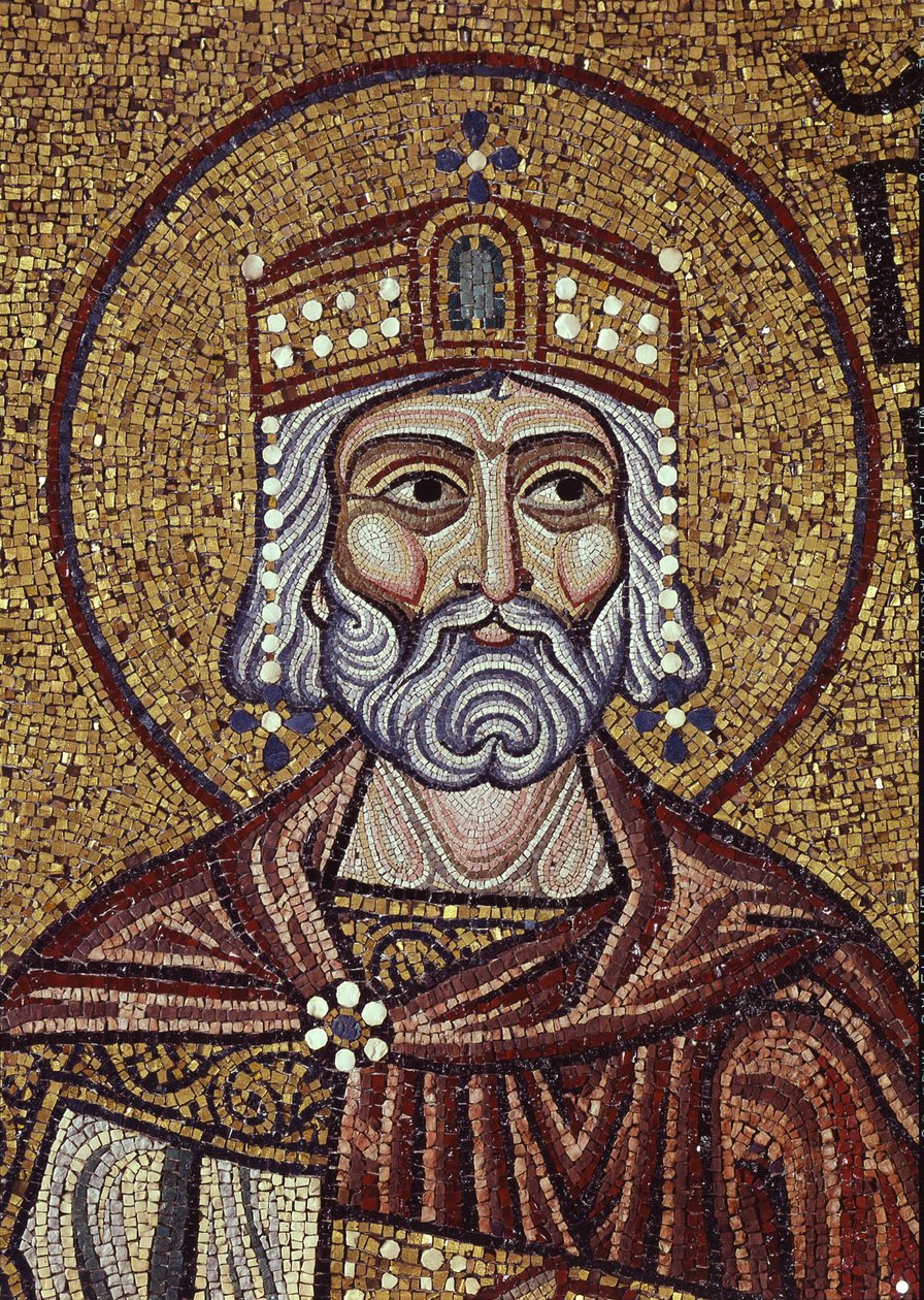 Król Dawid Fragment mozaiki wewnętrznej w bazylice św. Marka, XII w. autorstwa Byzantine Byzantine