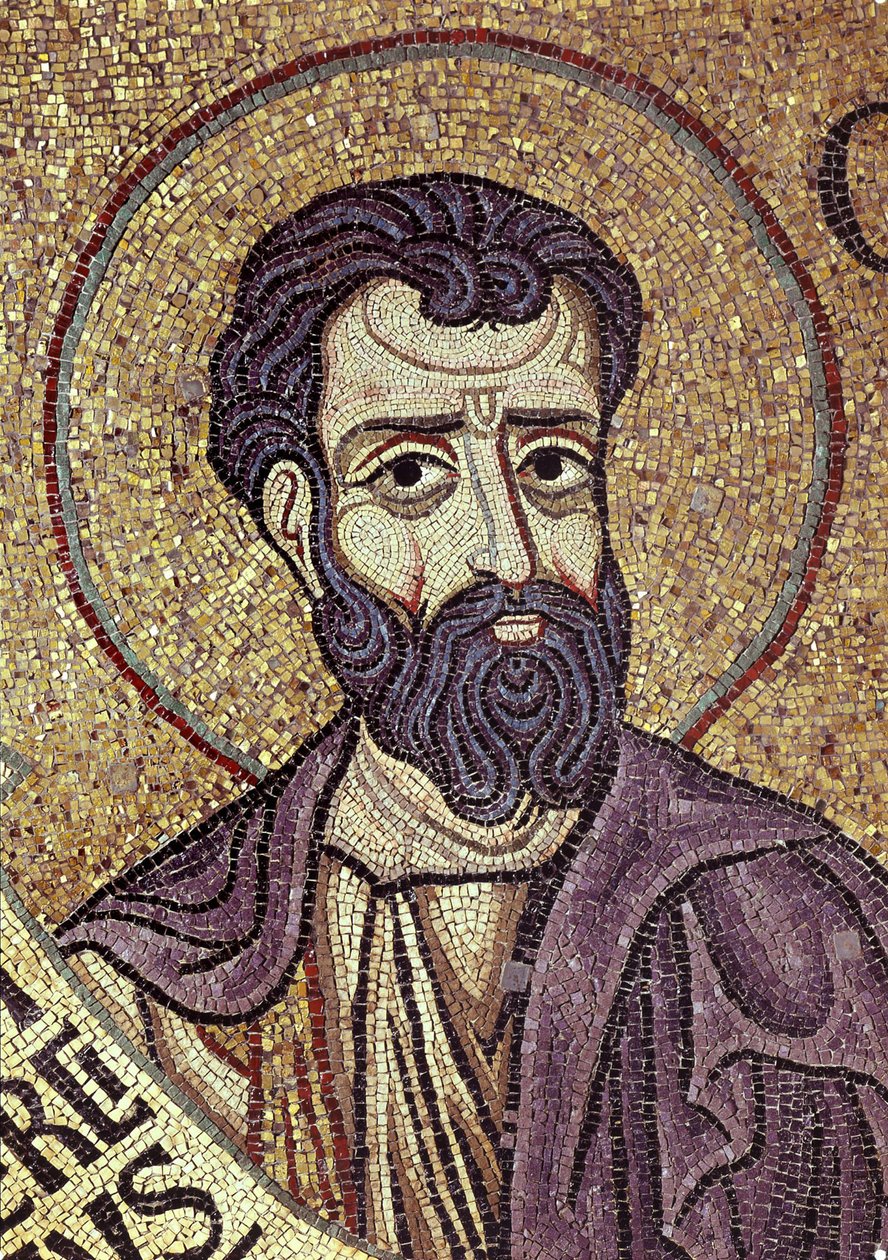 Fragment mozaiki wewnętrznej proroka Ozeasza w bazylice św. Marka, XII w. autorstwa Byzantine Byzantine
