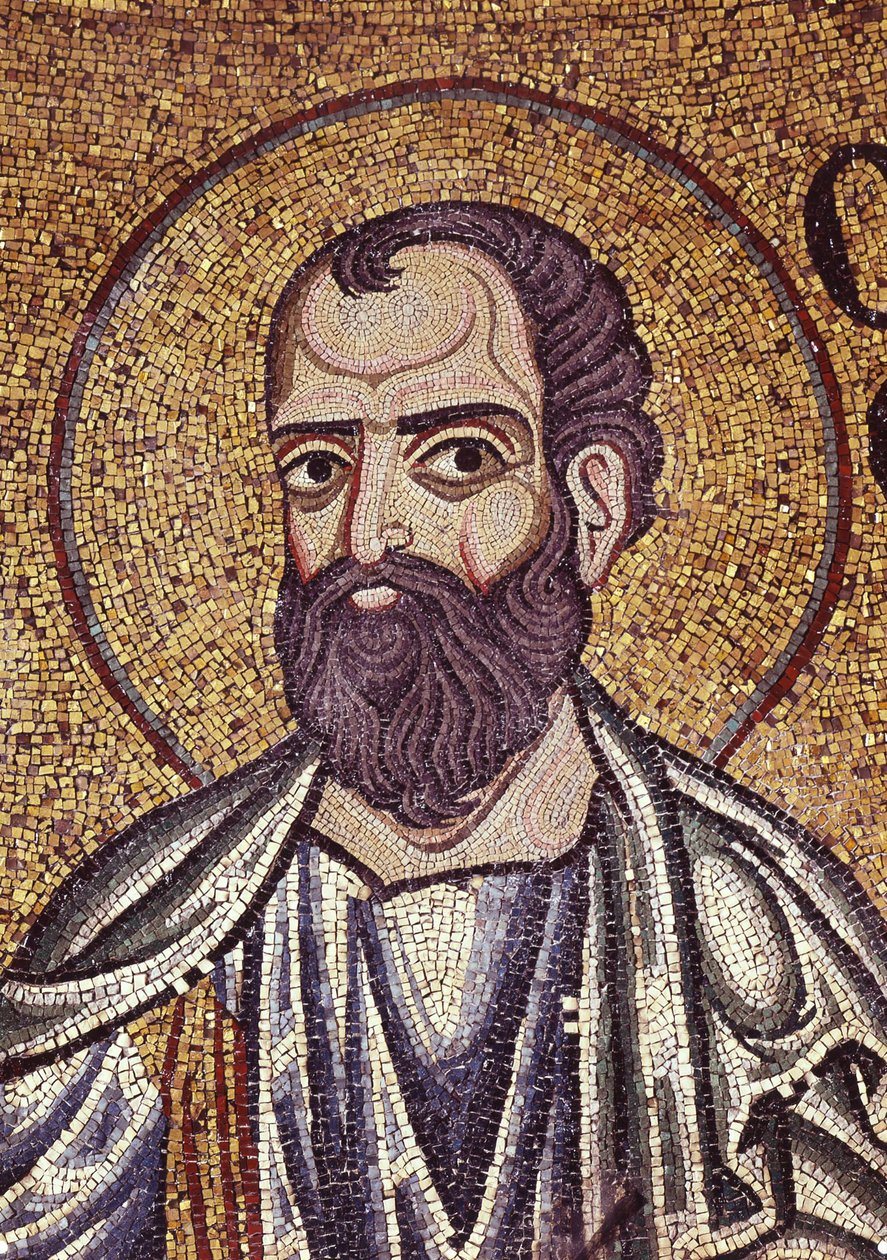Fragment mozaiki wewnętrznej proroka Malachiasza w Bazylice św. Marka, XII w. autorstwa Byzantine Byzantine