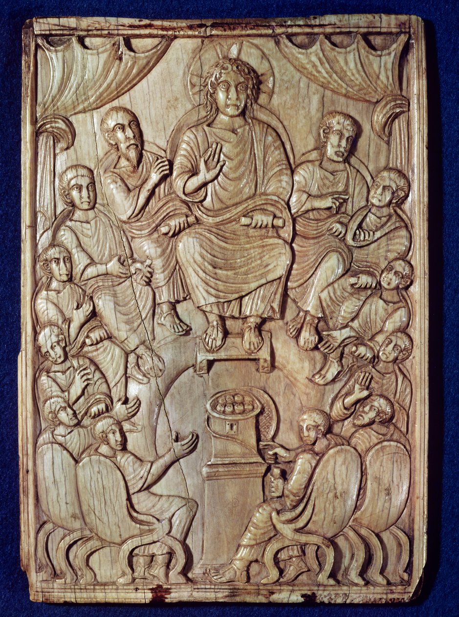 Chrystus z dwunastoma apostołami autorstwa Byzantine School
