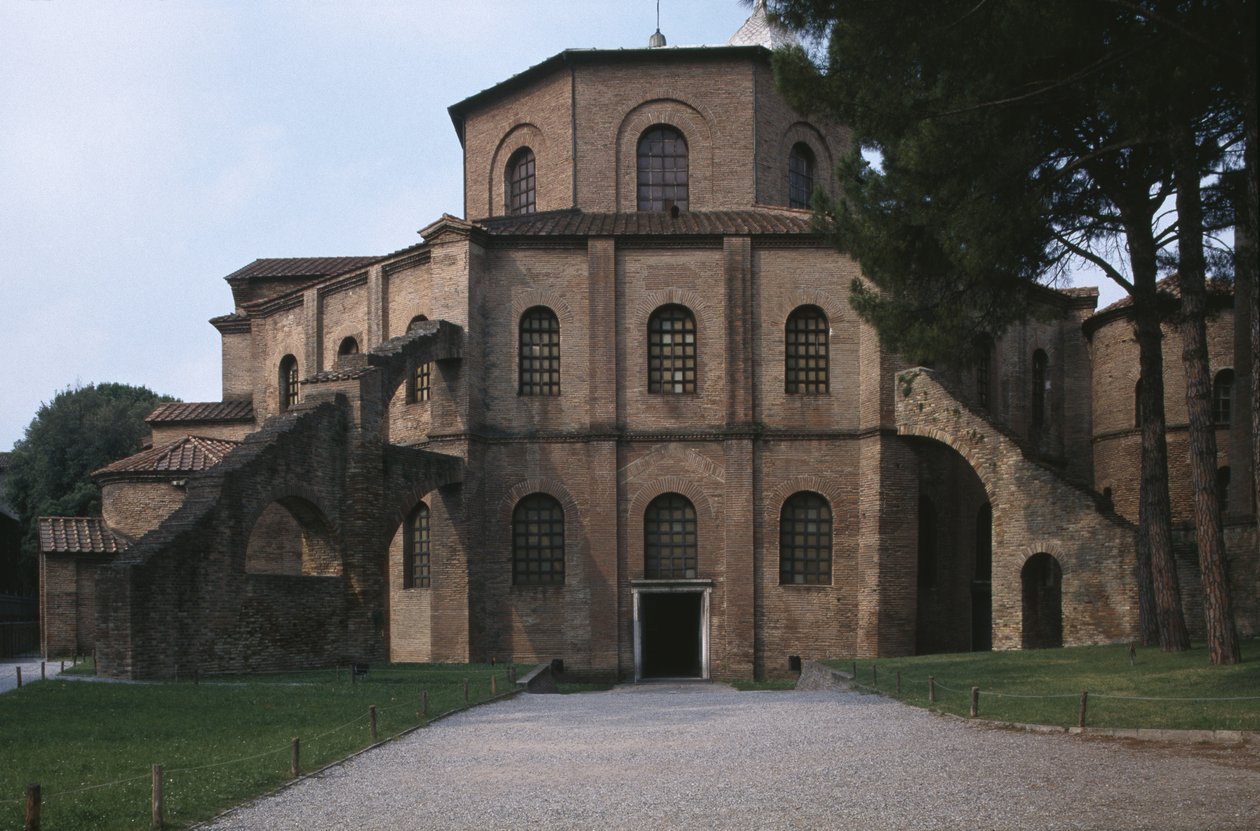 Widok zewnętrzny bazyliki.547 AD autorstwa Byzantine School