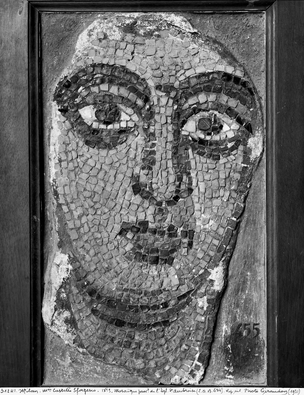 Twarz damy z kościoła św Ambrożego, twarz damy (mozaika) autorstwa Byzantine School
