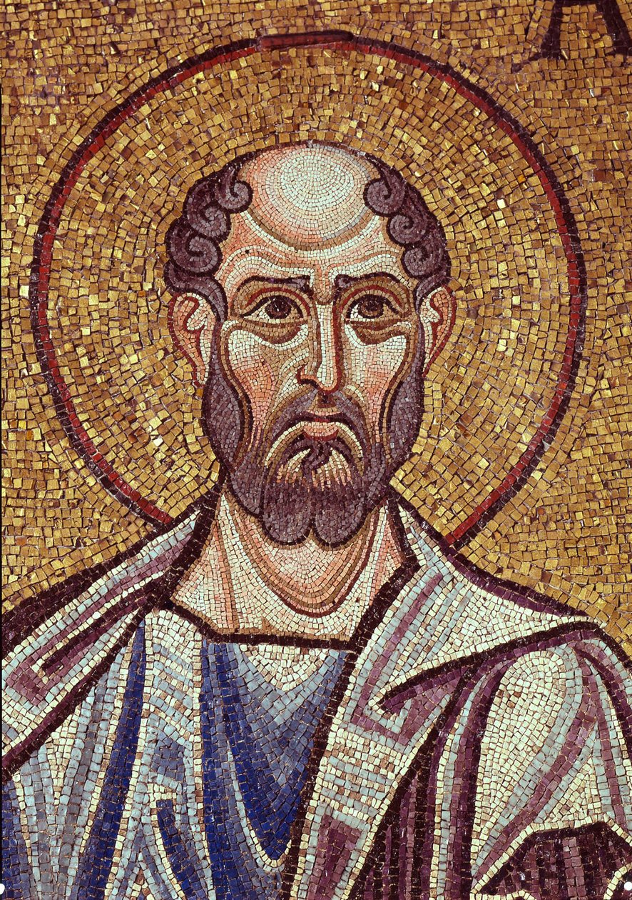 Prorok Abdiasz (VIII lub VI wpne). Dzieło bizantyjskiego mistrza, mozaika, detal dekoracji bazyliki św. Marka w Wenecji (Włochy) autorstwa Byzantine School