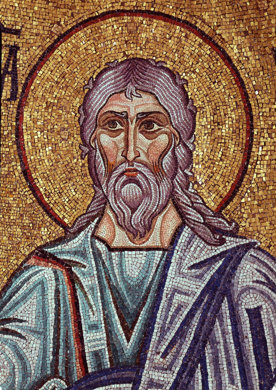 Prorok Jeremiasz (VI wiek pne). Dzieło bizantyjskiego mistrza, mozaika, detal dekoracji bazyliki św. Marka w Wenecji (Włochy) autorstwa Byzantine School
