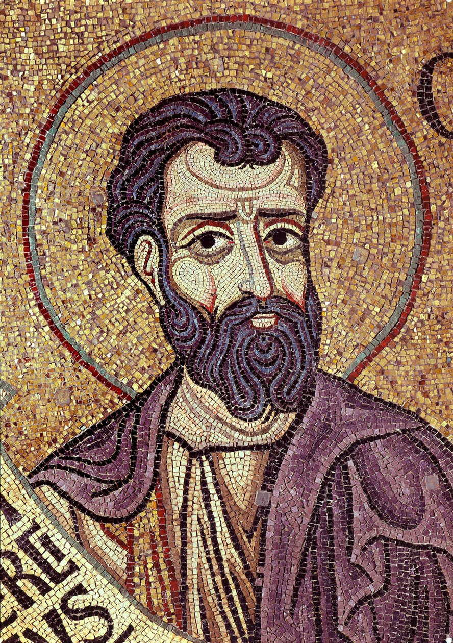 Prorok Ozeasz (VIII wiek p.n.e.). Dzieło bizantyjskiego mistrza, mozaika, detal dekoracji bazyliki św. Marka w Wenecji (Włochy) autorstwa Byzantine School