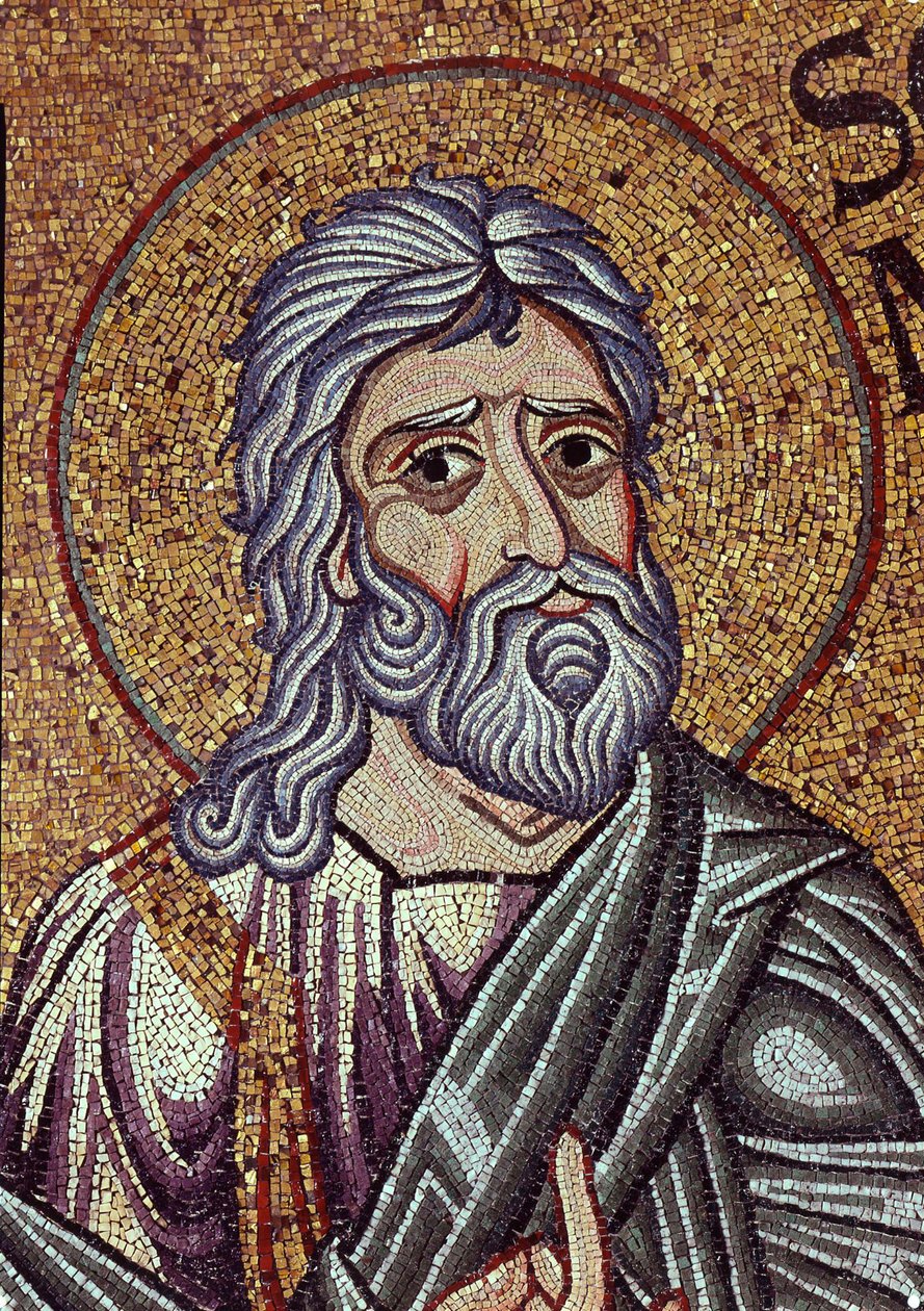 Prorok Sofoniasz. Dzieło bizantyjskiego mistrza, mozaika, detal dekoracji bazyliki św. Marka w Wenecji (Włochy) autorstwa Byzantine School
