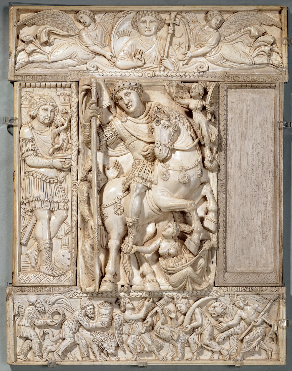 Cesarz Triumfujący, znany jako Barberini Ivory, 500-550 AD autorstwa Byzantine School