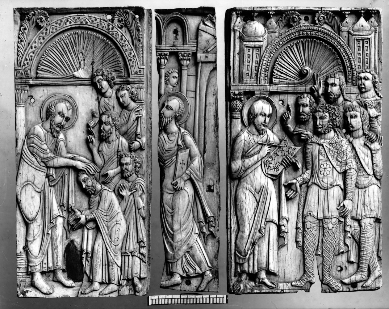 Trzy tablice z tronu podobno pochodzą z Grado, VI-VII lub XI w. autorstwa Byzantine School