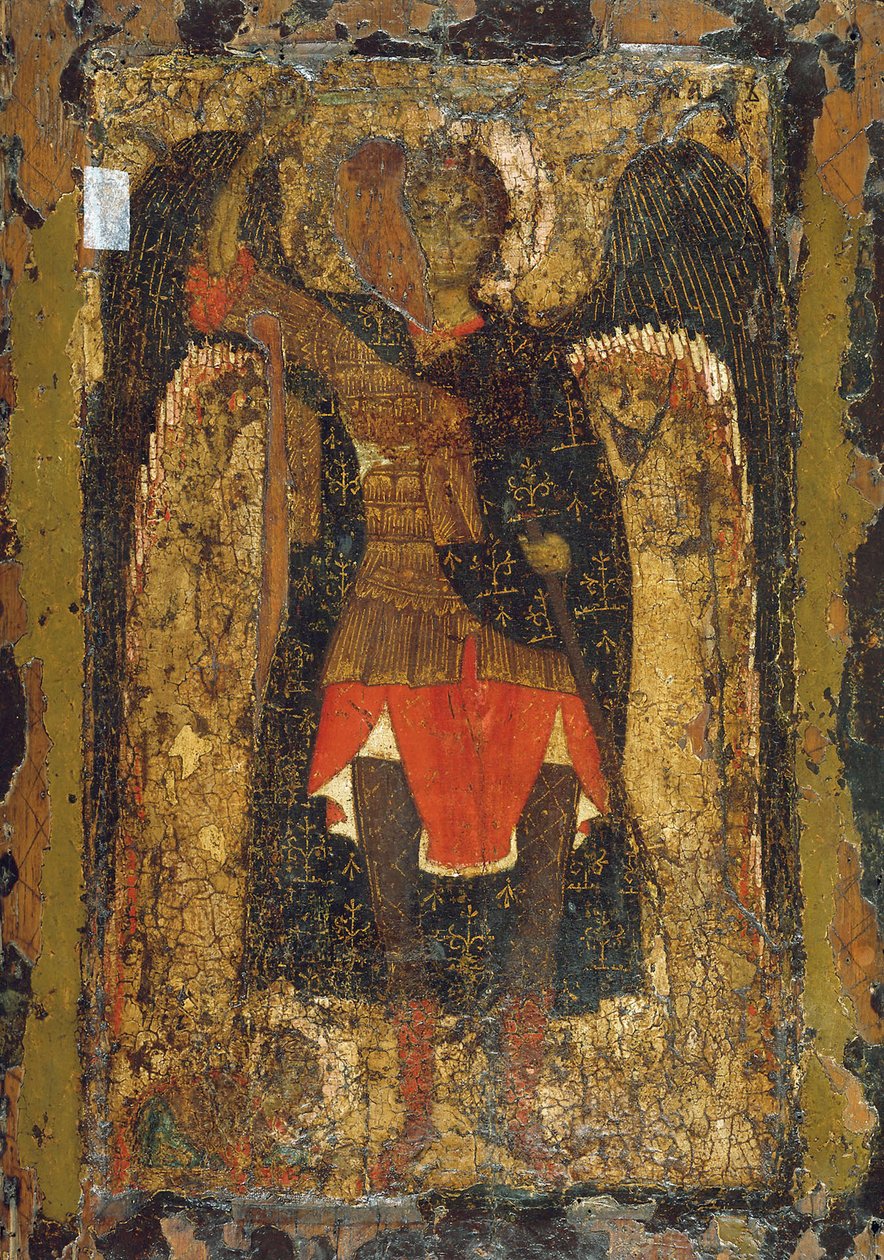 Pojawienie się Archanioła Michała Jozuemu, synowi zakonnicy, początek XIII wieku. autorstwa Byzantine icon.