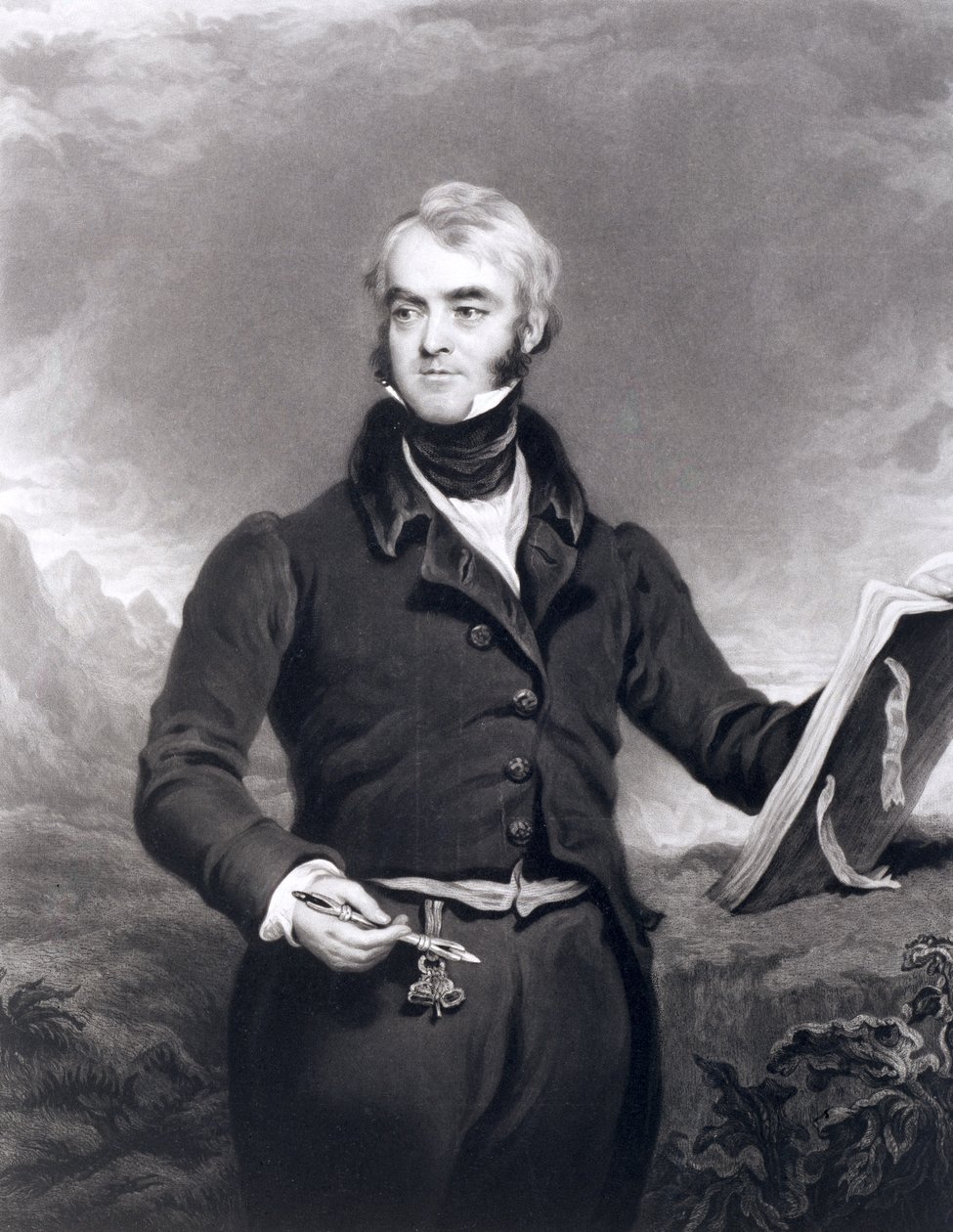 William Brockedon (1787-1854), 1834 (grawerunek mezzotinta) autorstwa C. Turner