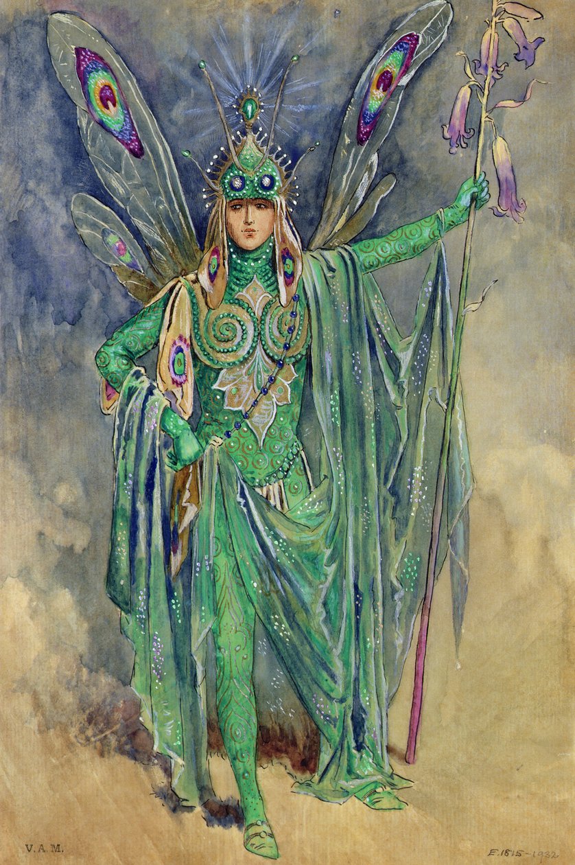 Oberon, projekt kostiumu do Snu nocy letniej, wyprodukowany przez R Courtneidge w Princes Theatre, Manchester autorstwa C. Wilhelm