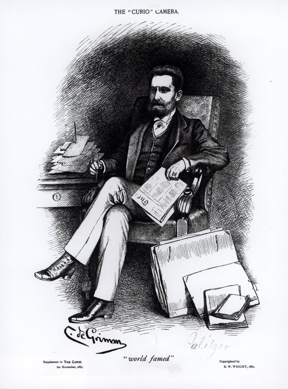 Joseph Pulitzer (1847-1911) z „Curio”, 1887 autorstwa C de Grimm