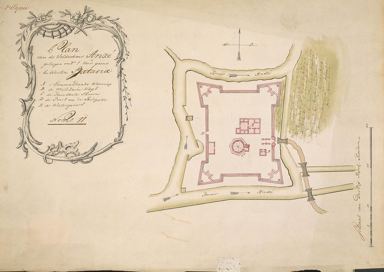 Mapa Anke .reduta autorstwa C.A. Luepken