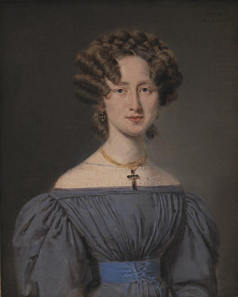 Cecilie Lønborg, wyszła za mąż w 1830 roku za zarządcę statku Theodora Emila Ludvigsena autorstwa C.A. Jensen