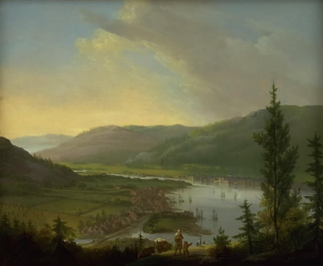 Widok na Drammen, Norwegia autorstwa C.A. Lorentzen