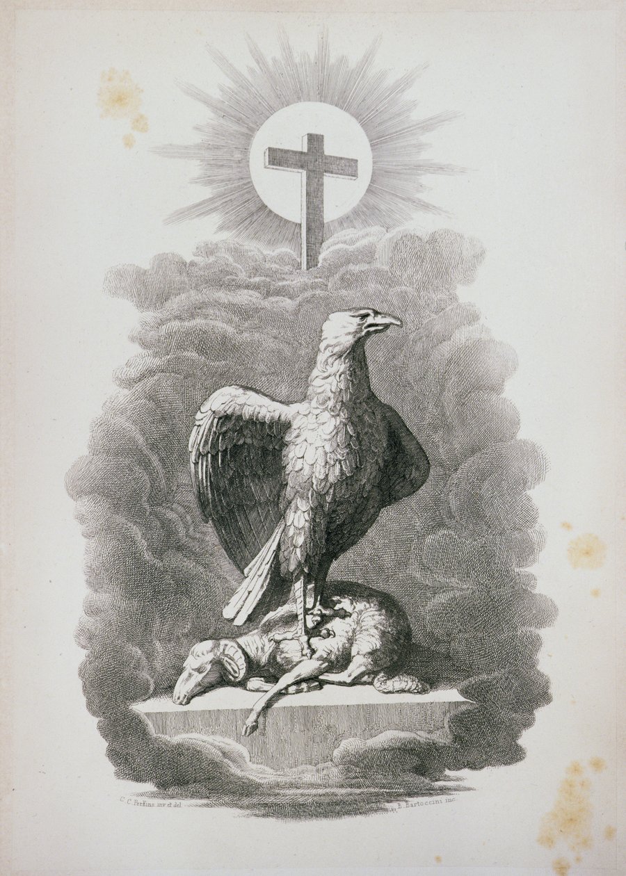 Alegoria Rzymu rytowana przez B.Barlocciniego, 1849 autorstwa C.C Perkins