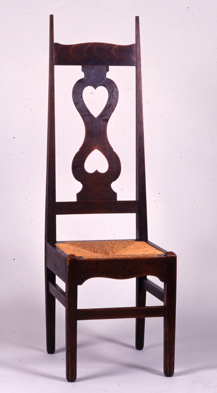 Krzesło zaprojektowane przez C.F.A. Voysey (1857-1941) w 1898 r., prawdopodobnie wykonany przez C.H.B. Quennell (1872-1935) (dąb) autorstwa C.F.A. and Quennell Voysey