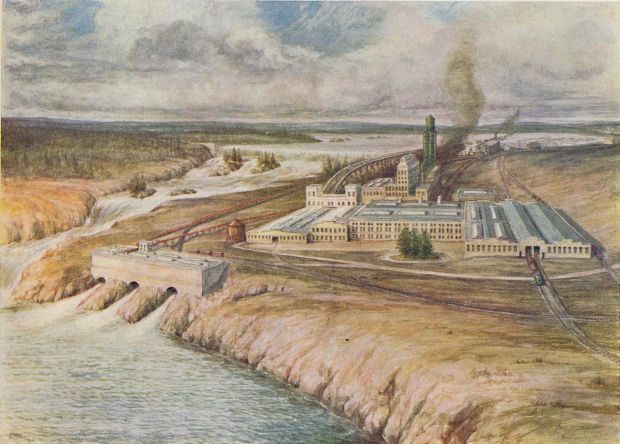 „Młyny papiernicze, Nowa Fundlandia”, 1916 autorstwa C.G Lowther