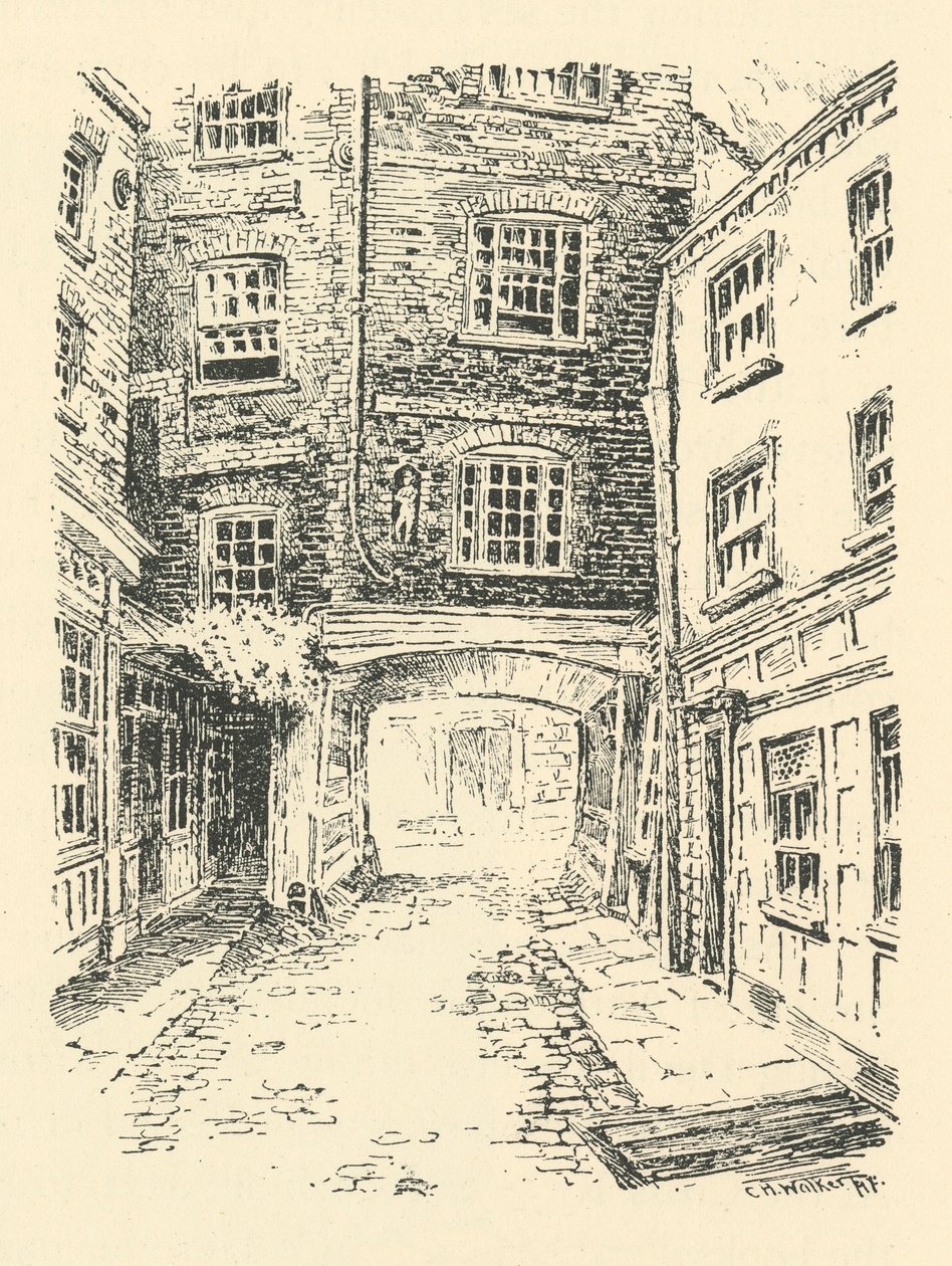 „Stary Bell Inn, Holborn”, XVIII wiek, 1925. autorstwa CH Walker