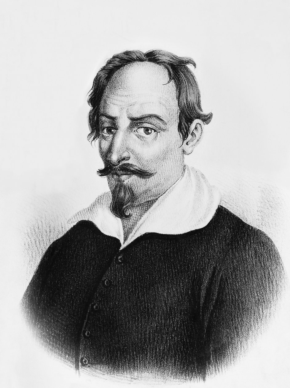 Portret Alessandro Tassoni (1565-1635), włoskiego poety i pisarza, rycina autorstwa J.B. and Brown J. Rowbotham