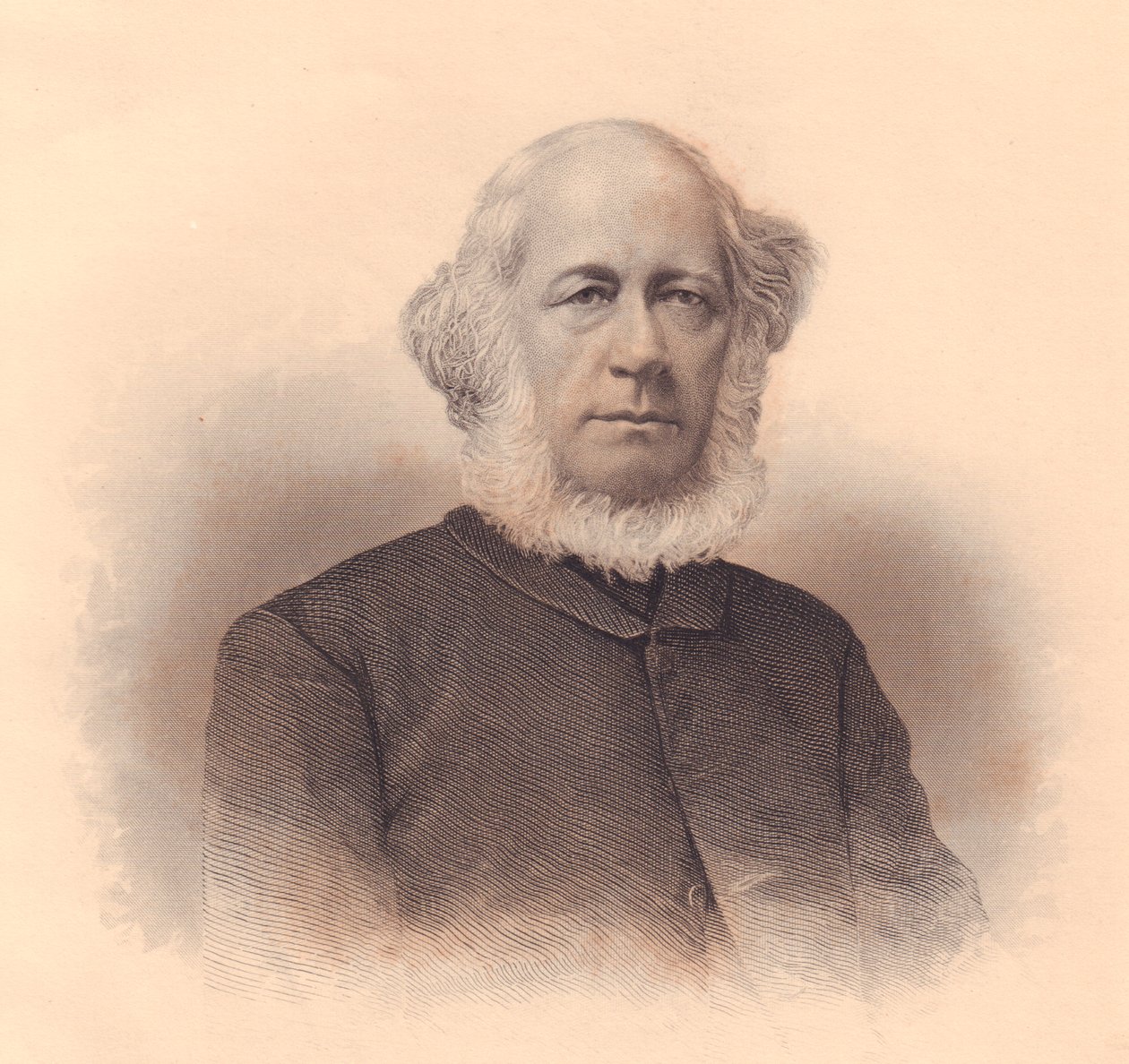 Portret amerykańskiego nauczyciela i biskupa metodysty Erastusa Wentwortha (1813-1886), grawerowanie przez FE Jonesa z damskiego repozytorium, Stany Zjednoczone, około 1870 autorstwa J.B. and Brown J. Rowbotham