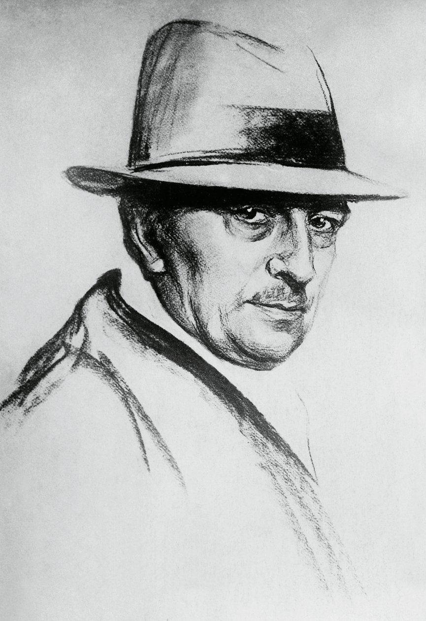 Portret Dario Niccodemi (1874-1934), włoskiego dramaturga i pisarza autorstwa J.B. and Brown J. Rowbotham