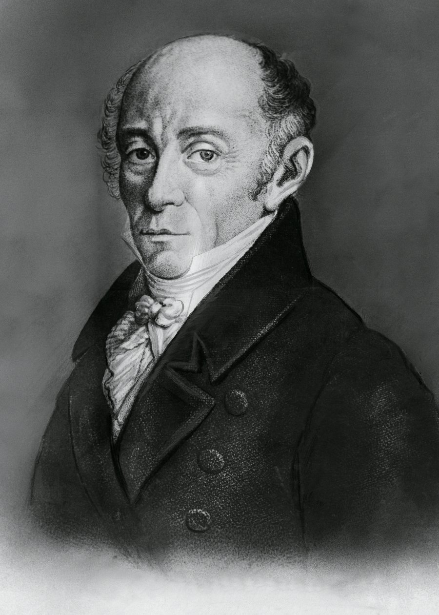 Portret Muzio Clementiego (1752-1832), włoskiego kompozytora i pianisty, rycina autorstwa J.B. and Brown J. Rowbotham