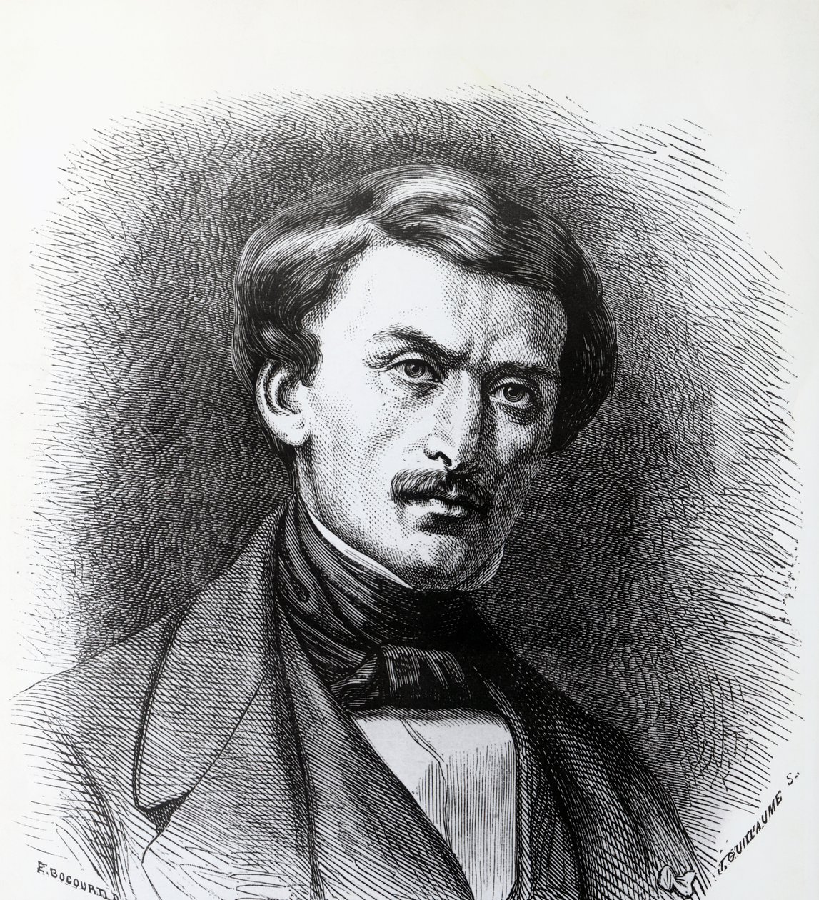 Portret Paul-Emile Botta (1802-1870), francuskiego archeologa włoskiego pochodzenia, grawerującego Francję autorstwa J.B. and Brown J. Rowbotham