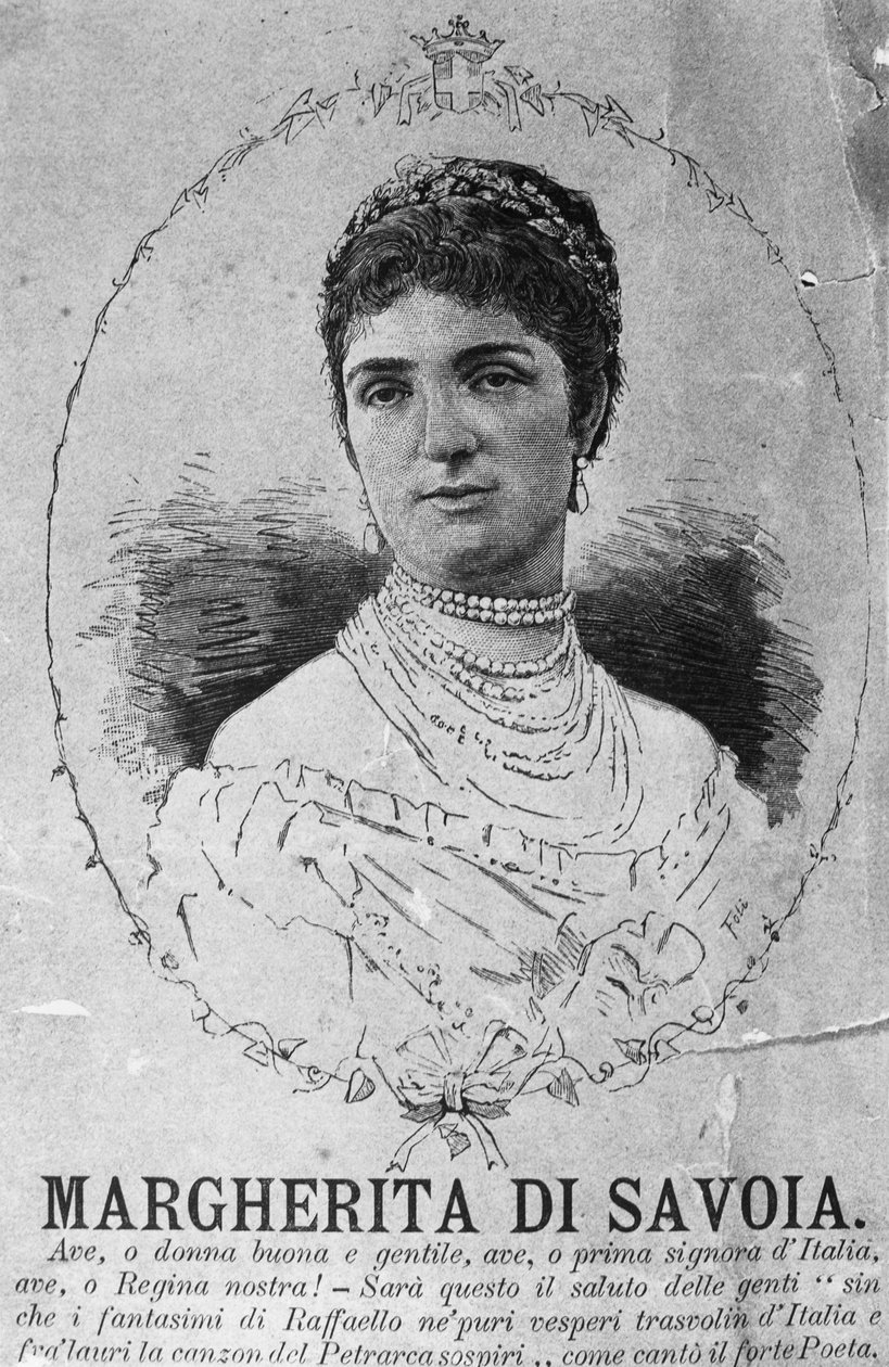Portret księżniczki Margherity Sabaudzkiej (1851-1926), królowej małżonki Królestwa Włoch przez małżeństwo z Umberto I autorstwa J.B. and Brown J. Rowbotham
