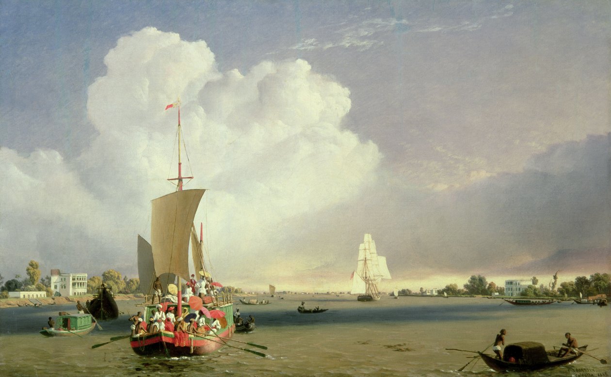 Na rzece Hoogly w Garden Reach poniżej Kalkuty, 1852 r. autorstwa C.J. Martin