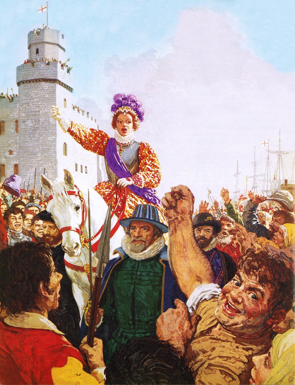 Królowa Elżbieta I wygłaszająca przemówienie o Armadzie autorstwa C.L. Doughty