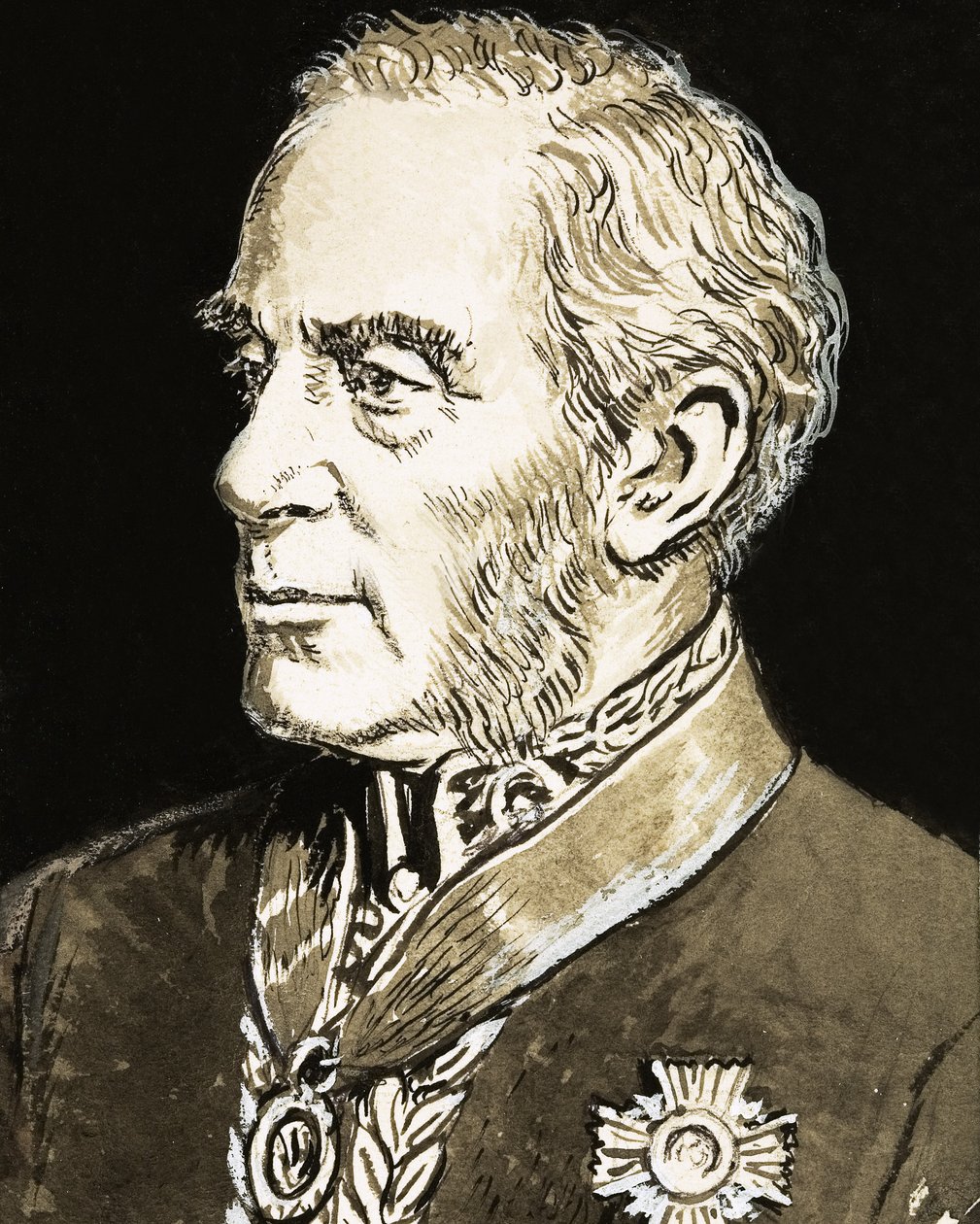 Sir Richard Mayne, ilustracja z książki "Wielcy detektywi autorstwa C.L. Doughty