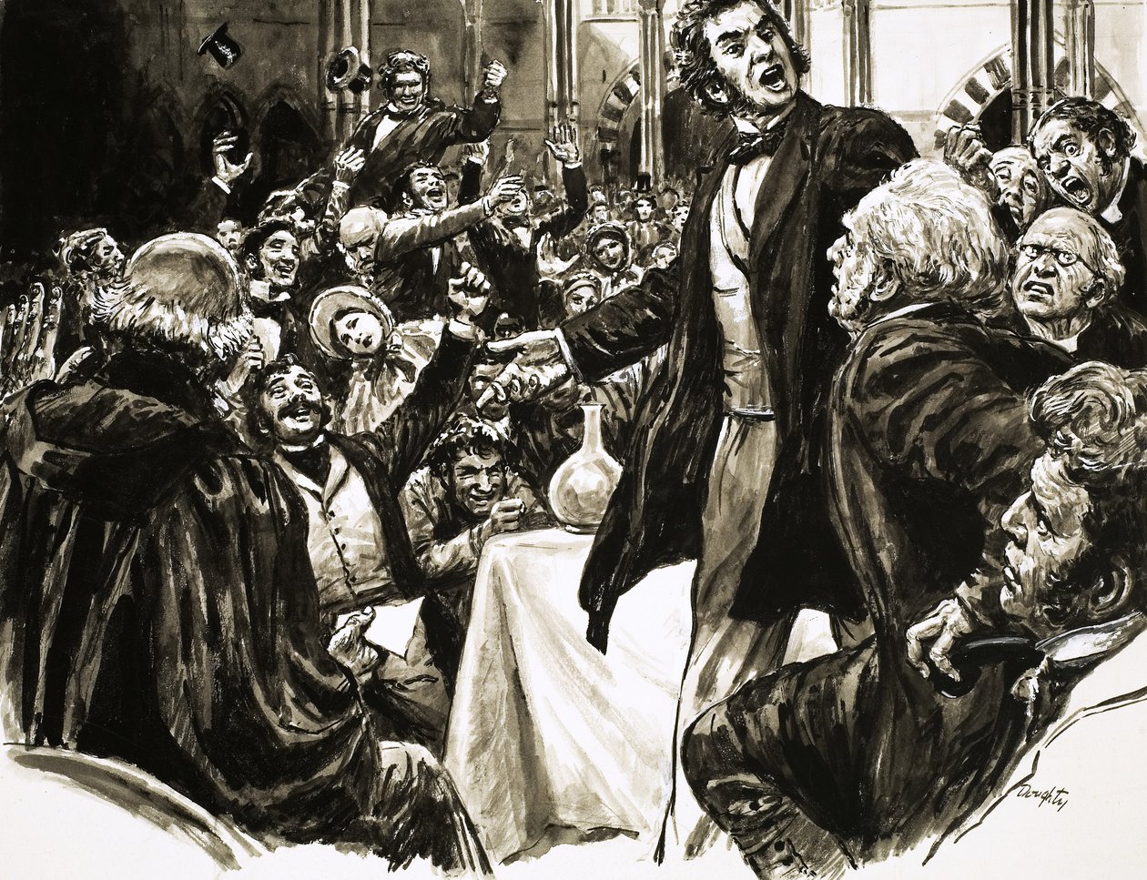 Thomas Huxley na platformie wykładowej autorstwa C.L. Doughty