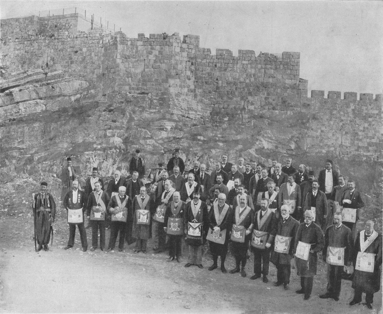 „Angielscy masoni w Jerozolimie”, 1898 autorstwa CN Tadros